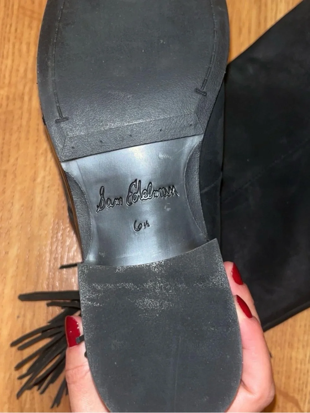 Sam Edelman Black Fringe Boots